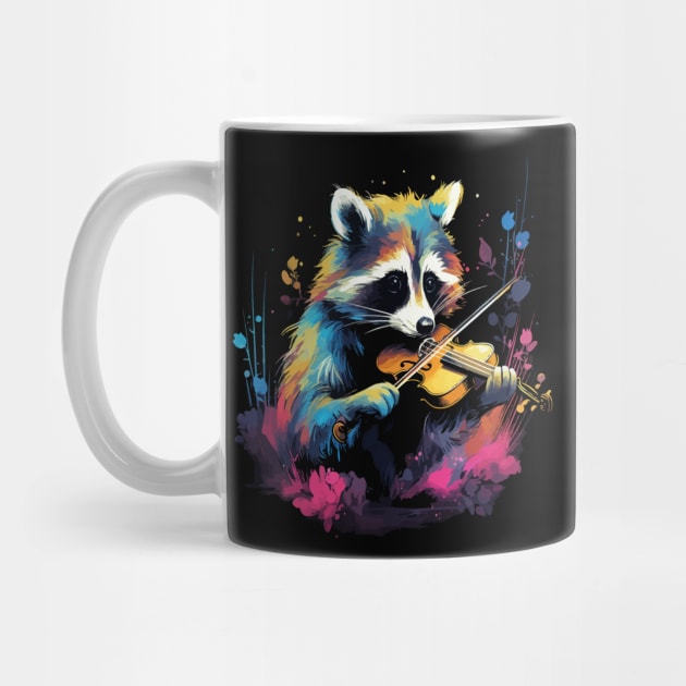 Raccoon Playing Violin by JH Mart